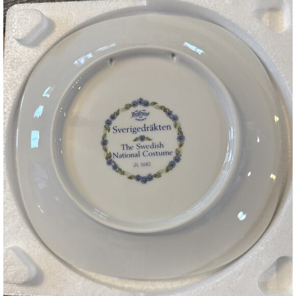 Rörstrand Sweden Sverigedräkten Wall Plate Swedish National Costume w Box - Picture 4 of 9